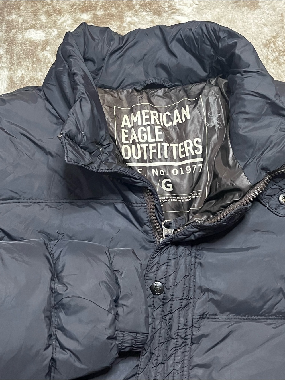 American Eagle Outfitters Mens Large Black Down Puffer Jacket Coat Heavyweight L